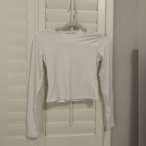 Abercrombie & Fitch white seemless soft Long Sleeve crop Top